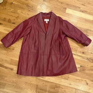 Veranesi Brick Red Genuine Leather Swing Jacket EUC - size 24W